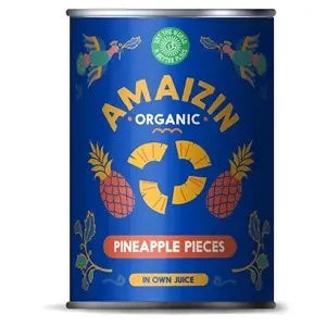Ananas kawałki w soku własnym 400 g (250 g) - Amaizin (EKO)