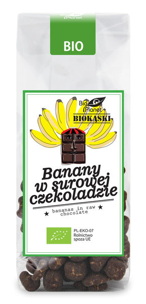 Banany w surowej czekoladzie 100 g - Bio Planet (EKO)