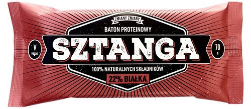 Baton proteinowy z orzeszkami ziemnymi "sztanga" bezglutenowy 70 g - Zmiany Zmiany