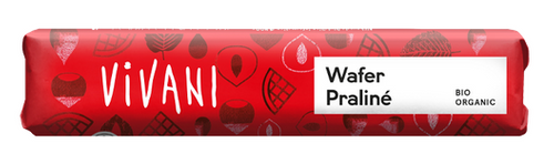 Baton z mlecznej czekolady z nadzieniem pralinowym z kawałkami wafelków 40 g - Vivani (EKO)