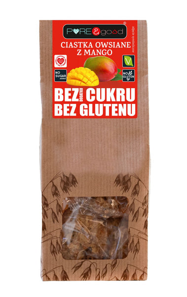 Ciastka owsiane z mango bezglutenowe 150 g - PURE&Good