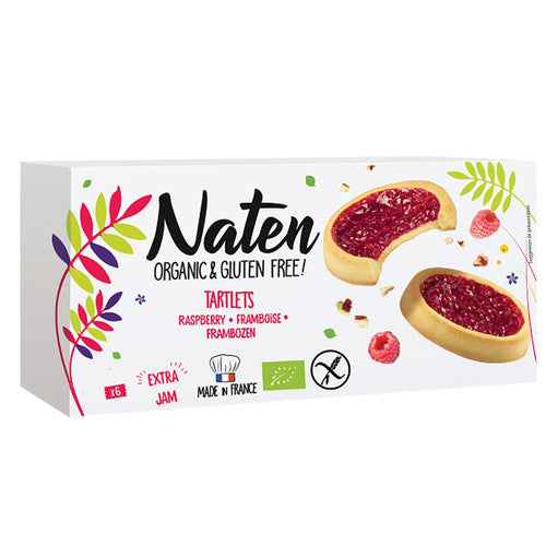 Ciastka tartaletki z dżemem malinowym bezglutenowe 130 g - Naten (EKO)