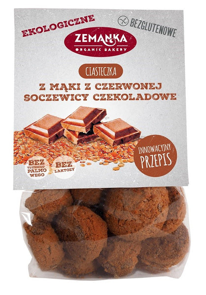 Ciastka z mąki z czerwonej soczewicy czekoladowe bezglutenowe 100 g - Zemanka (EKO)