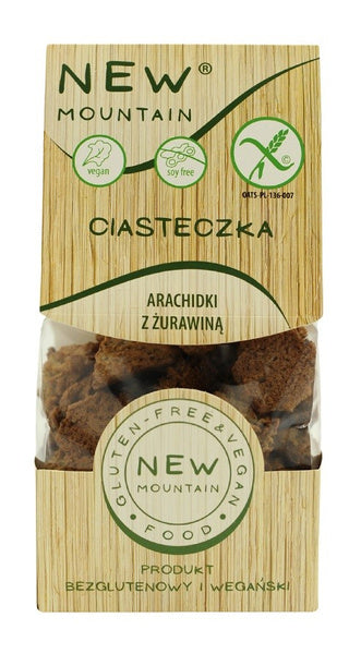 Ciastka z orzeszków ziemnych z żurawiną bezglutenowe 220 g - New Mountain