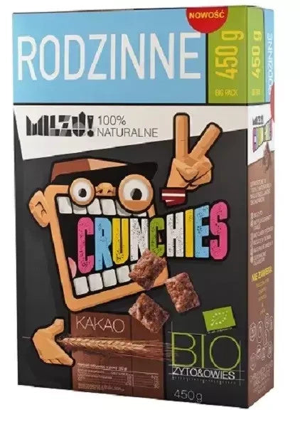 Crunchies żytnio owsiane kakaowe 450 g - Milzu (EKO)
