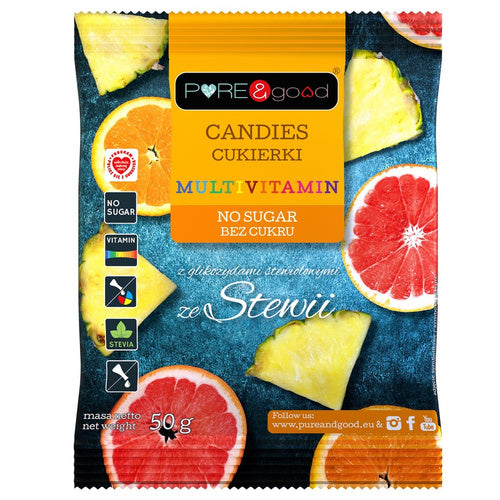 Cukierki multivitamin ze stewią bez cukru 50 g - PURE&Good