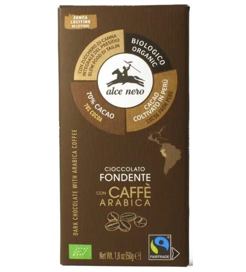 Czekolada gorzka z kawą fair trade bezglutenowa 50 g - Alce Nero (EKO)