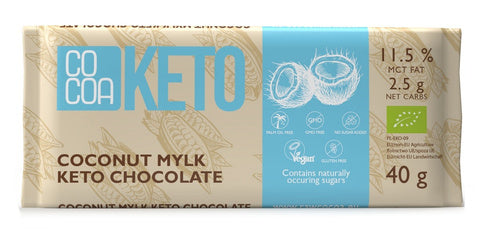 Czekolada kokosowa z olejem MCT bezglutenowa KETO 40 g - Cocoa (EKO)