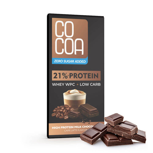 Czekolada mleczna proteinowa latte z białkiem WPC 65 g - Cocoa