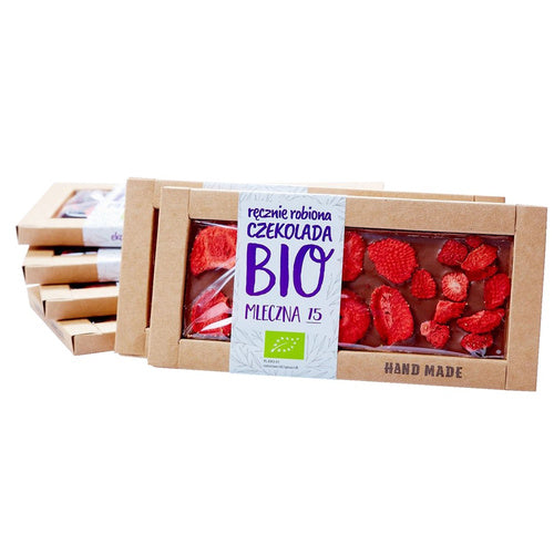 Czekolada mleczna z truskawkami 53 g - Cukiernia Staropolska (EKO)