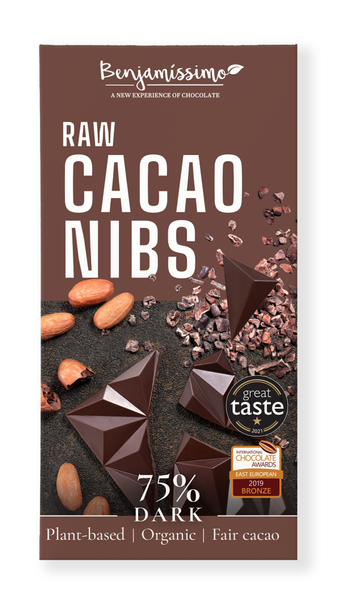 Czekolada wegańska gorzka z ziarnami kakaowca bezglutenowa 60 g - Benjamissimo (EKO)