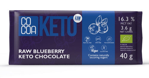 Czekolada z jagodami i olejem MCT bezglutenowa KETO 40 g - Cocoa (EKO)