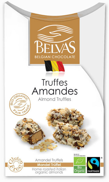 Czekoladki belgijskie trufle z migdałami fair trade bezglutenowe 100 g - Belvas (EKO)
