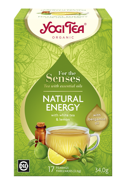Herbata biała dla zmysłów naturalna energia z ziołami olejkiem z cytryny i bergamotki 17 szt. 34 g - Yogi Tea (EKO)