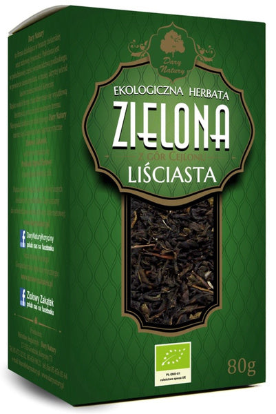 Herbata zielona liściasta 80 g - Dary Natury (EKO)