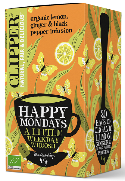 Herbatka cytrynowa z imbirem i czarnym pieprzem happy mondays 20 szt. 45 g - Clipper (EKO)