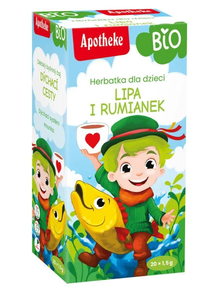 Herbatka dla dzieci lipa i rumianek 20 szt. 30 g - Apotheke (EKO)