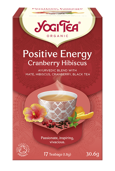 Herbatka pozytywna energia żurawina hibiskus positive energy 17 szt. 30,6 g - Yogi Tea (EKO)