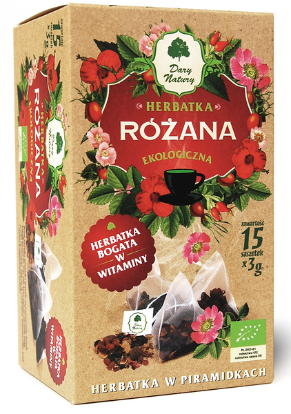 Herbatka różana piramidki 15 szt. 45 g - Dary Natury (EKO)