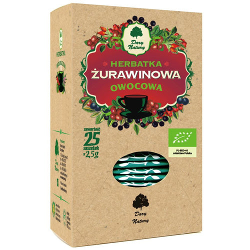 Herbatka żurawinowo owocowa 25 szt. 62,5 g - Dary Natury (EKO)