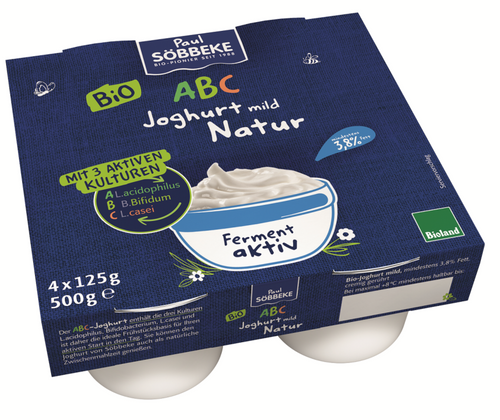 Jogurt probiotyczny ABC 4 szt. 500 g - Sobbeke (EKO)