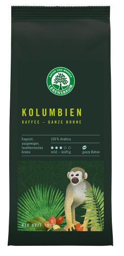 Kawa ziarnista arabica 100 % kolumbia 250 g - Lebensbaum (EKO)