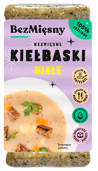 Kiełbaski białe roślinne 180 g - Bezmięsny