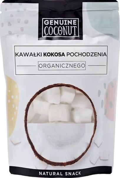 Kokos kawałki świeże bezglutenowe 100 g - Genuine Coconut (EKO)
