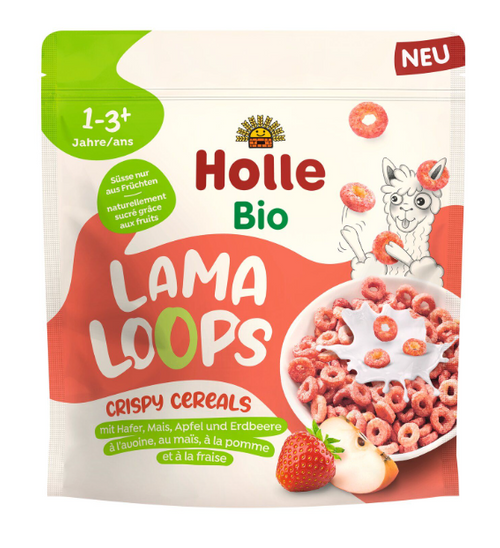 Kółeczka zbożowe jabłko truskawka lama bez dodatku cukru od 12 msc. 125 g - Holle (EKO)