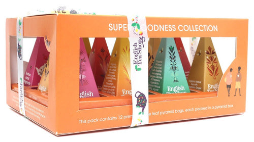 Kolekcja herbatek owocowo ziołowych piramidki super goodness 6 smaków 12 szt. 24 g - English Tea Shop (EKO)