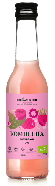 Kombucha malinowa 270 ml - Delikatna (EKO)