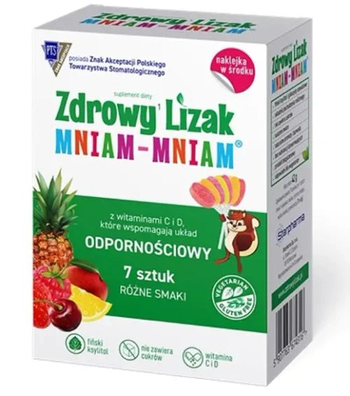 Lizaki mix smaków z witaminami na odporność bezglutenowy 7 szt. 42 g - Mniam Mniam