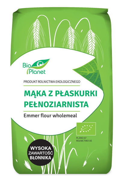 Mąka z płaskurki pełnoziarnista 500 g - Bio Planet (EKO)