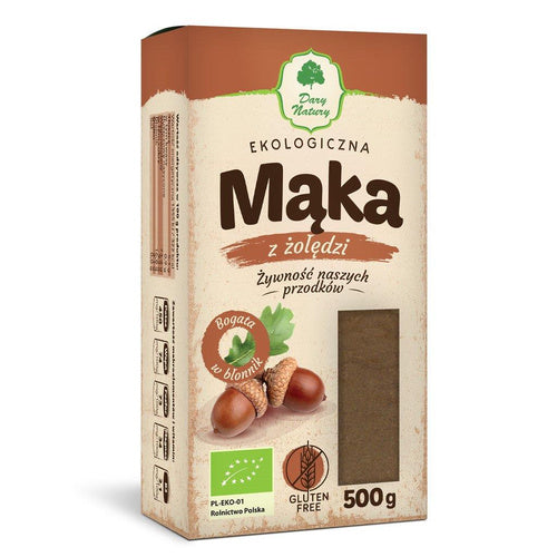 Mąka z żołędzi bezglutenowa 500 g - Dary Natury (EKO)