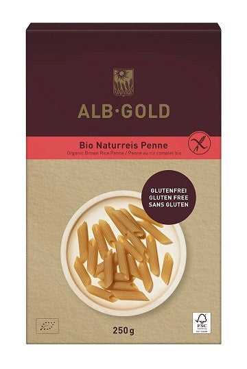 Makaron ryżowy razowy penne bezglutenowy 250 g - Alb-Gold (EKO)