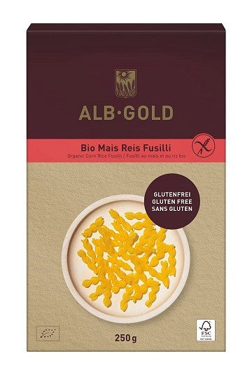 Makaron świderki kukurydziano ryżowy bezglutenowy 250 g - Alb-Gold (EKO)