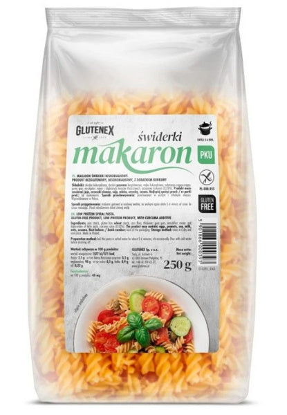 Makaron świderki niskobiałkowy bezglutenowy 250 g - Glutenex