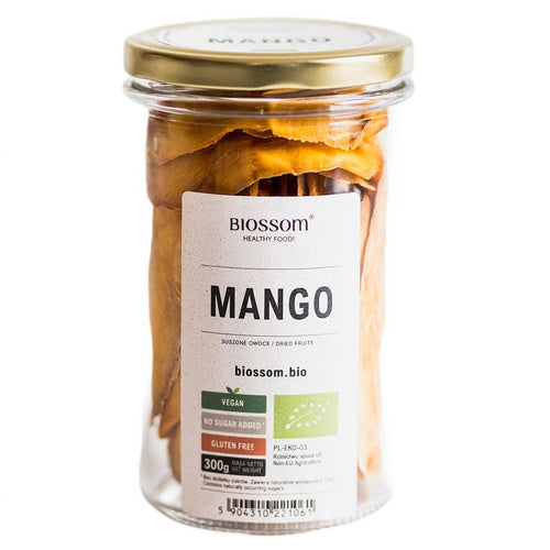 Mango suszone bezglutenowe 300 g - Biossom (EKO)