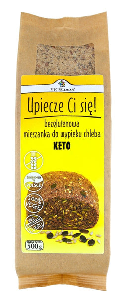 Mieszanka do wypieku chleba bezglutenowa KETO 500 g - Pięć Przemian