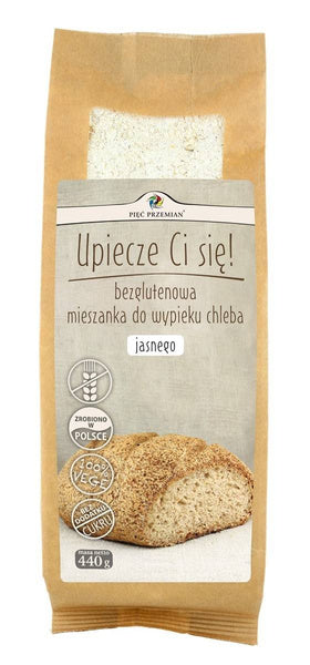 Mieszanka do wypieku chleba jasnego bezglutenowa 440 g - Pięć Przemian