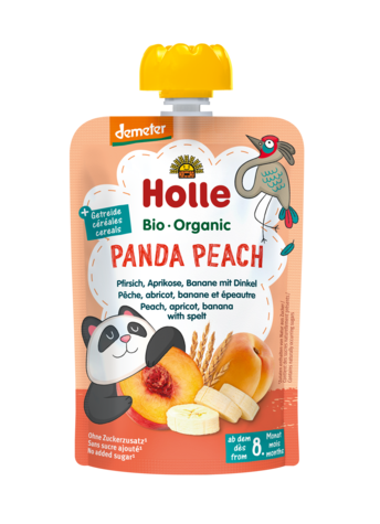 Mus brzoskwiniowa panda brzoskwinia banan morela orkisz bez dodatku cukru od 8 msc. 100 g - Holle (EKO)