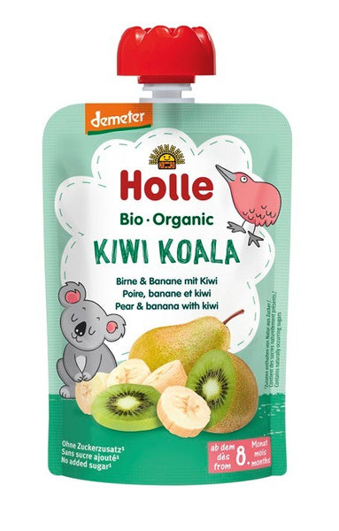 Mus do wyciskani kiwi koala gruszka banan kiwi bez dodatku cukru od 8 msc. 100 g - Holle (EKO)