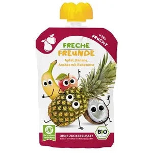 Mus jabłko banan ananas kokos bez dodatku cukru bezglutenowy od 6 msc. 100 g - Freche Freunde (EKO)