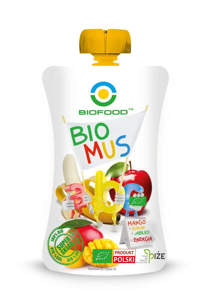 Mus mango banan jabłko bezglutenowy 120 g - Bio Food (EKO)