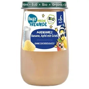 Mus mleczny banan semolina jabłko od 6 msc. 190 g - Freche Freunde (EKO)