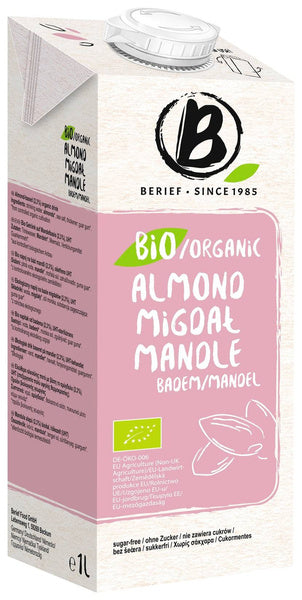 Napój migdałowy bez cukru bezglutenowy 1 l - Berief (EKO)