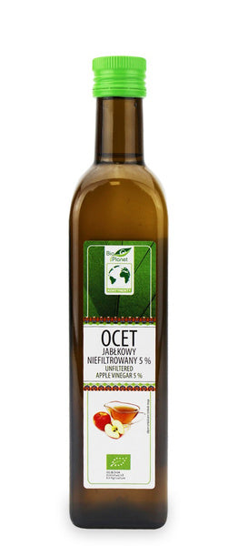 Ocet jabłkowy 5 % niefiltrowany 500 ml - Bio Planet (EKO)