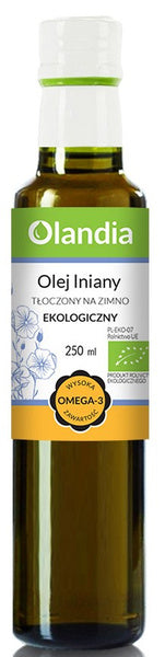 Olej lniany tłoczony na zimno 250 ml - Olandia (EKO)