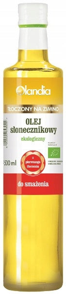 Olej słonecznikowy do smażenia tłoczony na zimno 500 ml - Olandia (EKO)
