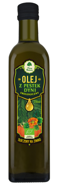 Olej z pestek dyni tłoczony na zimno 250 ml - Dary Natury (EKO)